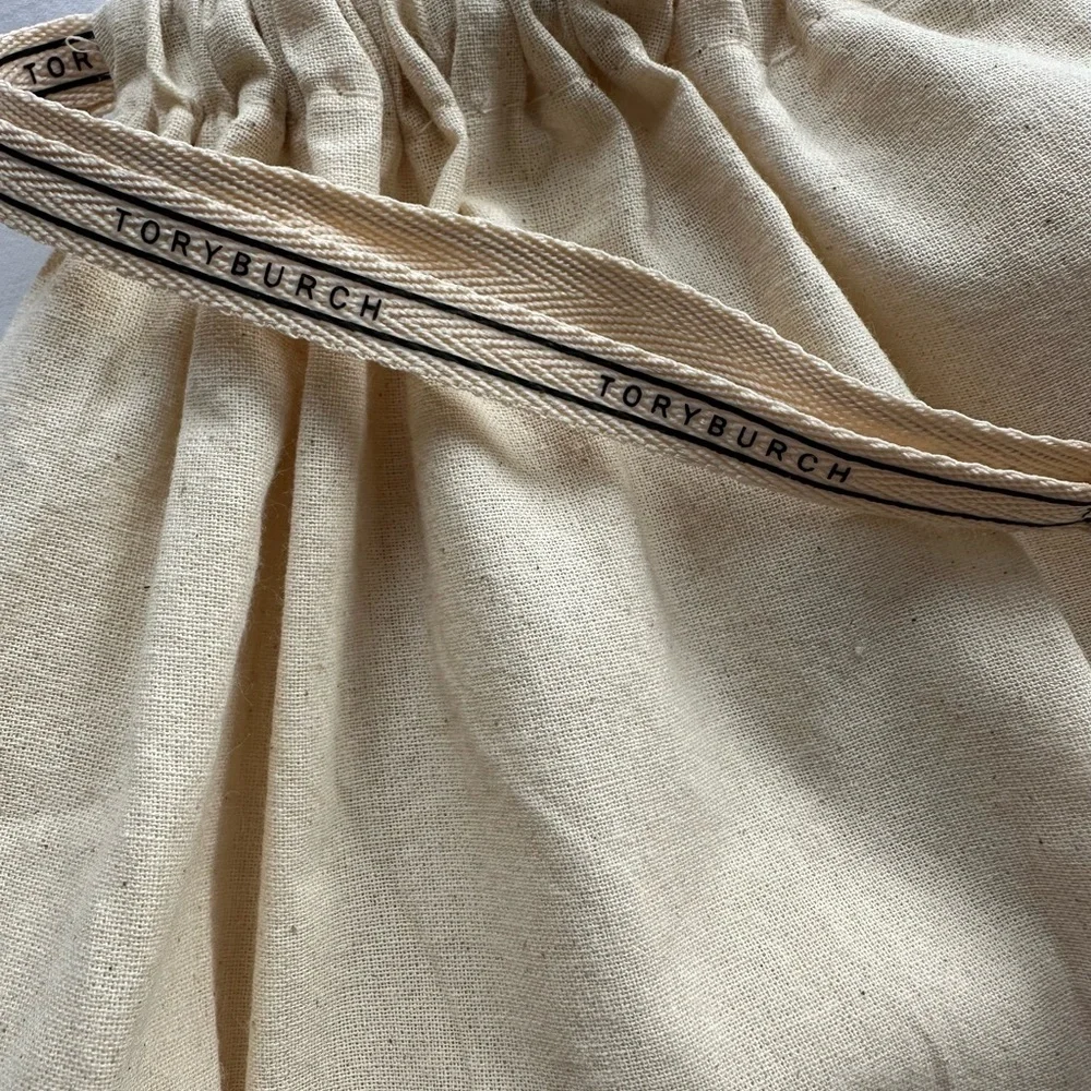 Tory Burch Natural Canvas Drawstring Bag